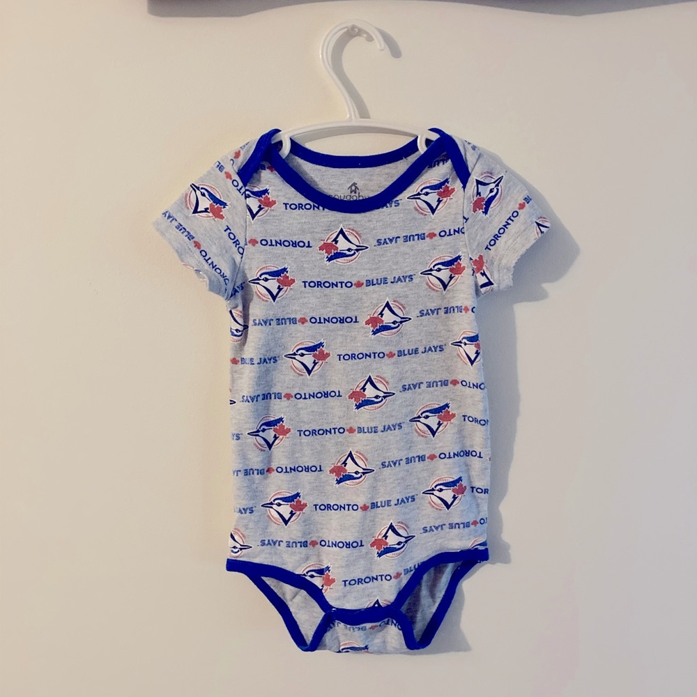 Snugabye • Toronto Blue Jays Baseball Baby Onesie 100% Cotton 18 Months